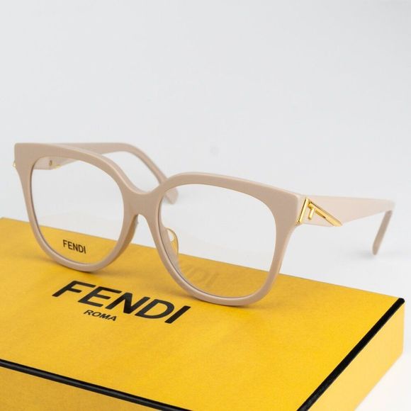 NEW Fendi FE50064F FENDI FIRST 025 Ivory Cream Geometric Eyeglasses - Picture 2 of 10